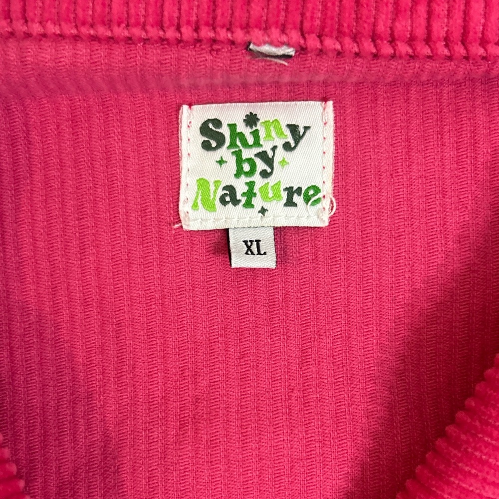 Shiny by Nature Pink Corduroy Button-Up Jacket with Hearts - Picture 7 of 10